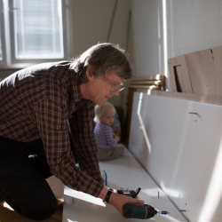 Die Möbel werden aufgebaut