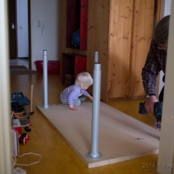 Die Möbel werden aufgebaut